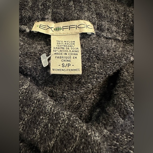 EXOFFICIO Shawl Collar Sweater Charcoal Gray Soft Knit Pullover Style Wool REI - Picture 5 of 11